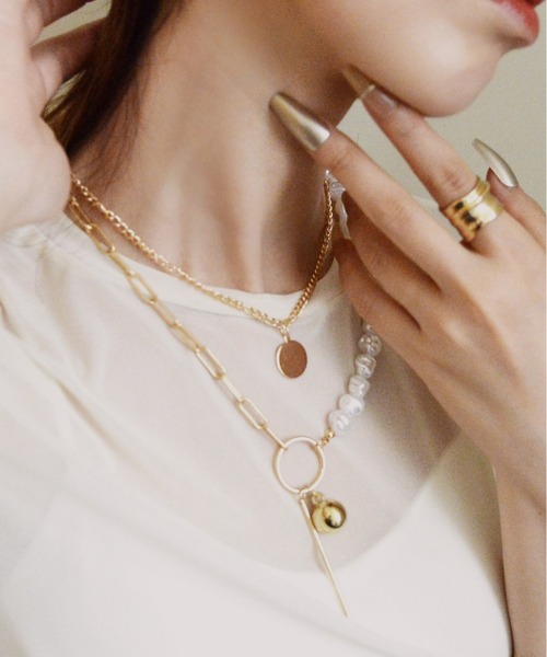 styiro(スタイロ)の「メタル×パールビーズトイネックレス(ネックレス・レディース・ゴールド/シルバー/シルバー系2/ゴールド系3/シルバー系3/ゴールド系2/シルバー系4/ゴールド系4・FREE)」の6枚目の写真