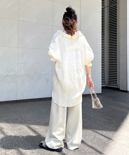 AP STUDIO(エーピーストゥディオ)の「リネンシャツ(シャツ/ブラウス・レディース・アイボリー/ブラック・38/36)」の6枚目の写真