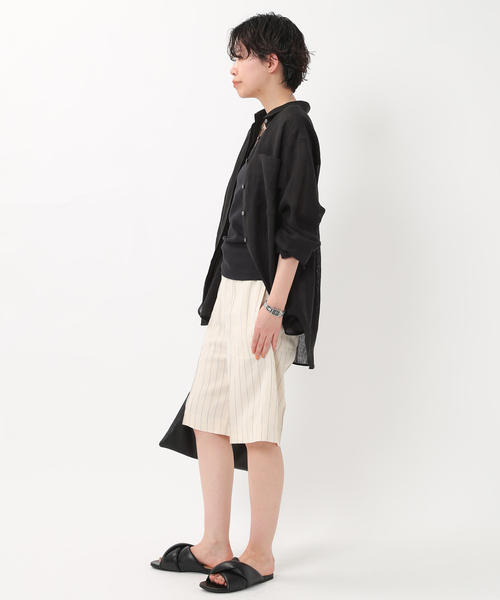 AP STUDIO(エーピーストゥディオ)の「リネンシャツ(シャツ/ブラウス・レディース・アイボリー/ブラック・38/36)」の10枚目の写真