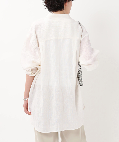 AP STUDIO(エーピーストゥディオ)の「リネンシャツ(シャツ/ブラウス・レディース・アイボリー/ブラック・38/36)」の18枚目の写真