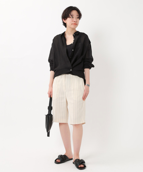 AP STUDIO(エーピーストゥディオ)の「リネンシャツ(シャツ/ブラウス・レディース・アイボリー/ブラック・38/36)」の22枚目の写真