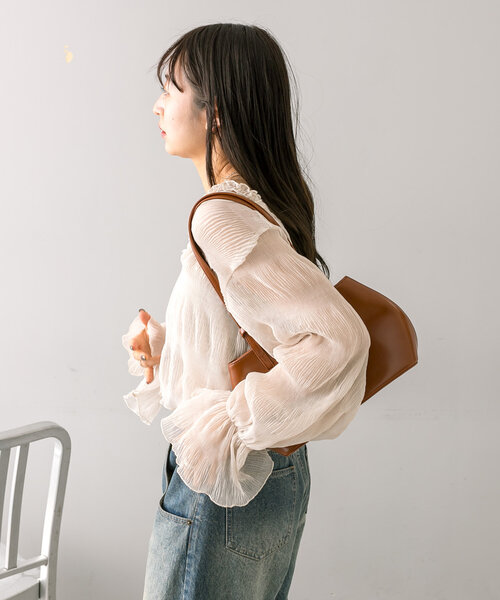 mline（エムライン）の「[mline]シアー楊柳SETブラウス（シャツ/ブラウス・レディース・アイボリー/ブラック/ブルー/ピンク・FREE）」の9枚目の写真