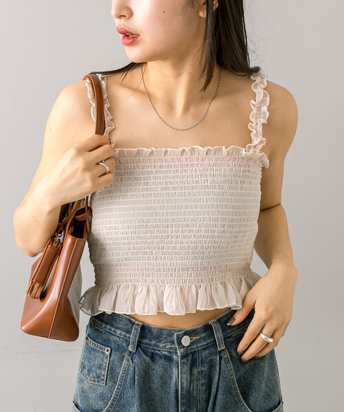 mline（エムライン）の「[mline]シアー楊柳SETブラウス（シャツ/ブラウス・レディース・アイボリー/ブラック/ブルー/ピンク・FREE）」の12枚目の写真