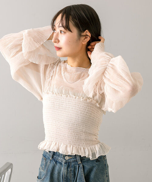 mline（エムライン）の「[mline]シアー楊柳SETブラウス（シャツ