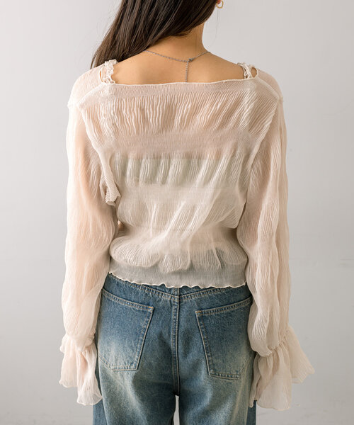 mline（エムライン）の「[mline]シアー楊柳SETブラウス（シャツ/ブラウス・レディース・アイボリー/ブラック/ブルー/ピンク・FREE）」の19枚目の写真