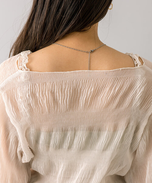 mline（エムライン）の「[mline]シアー楊柳SETブラウス（シャツ/ブラウス・レディース・アイボリー/ブラック/ブルー/ピンク・FREE）」の20枚目の写真