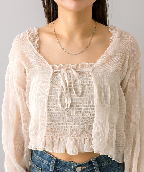 mline（エムライン）の「[mline]シアー楊柳SETブラウス（シャツ/ブラウス・レディース・アイボリー/ブラック/ブルー/ピンク・FREE）」の21枚目の写真