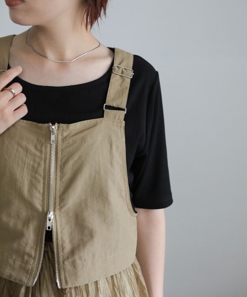 select MOCA(セレクトモカ)の「ビスチェコンビシアーロングワンピース(セットアップ・レディース・ブラック/カーキ・MEDIUM/LARGE)」の6枚目の写真