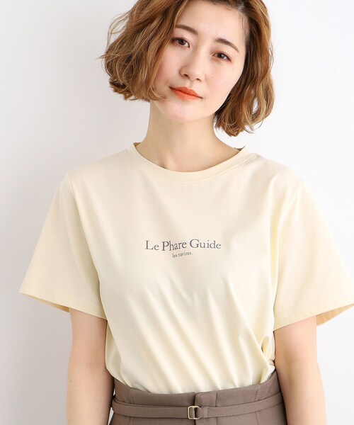 grove（グローブ）の「◆【嬉しい多機能】COTTON USA ロゴTシャツ（Tシャツ/カットソー・レディース・ライトブルー/ホワイト系5/ナチュラル/チャコールグレー/オフホワイト/ライトイエロー系・03/02/01/04/05）」の13枚目の写真