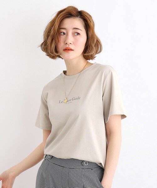 grove（グローブ）の「◆【嬉しい多機能】COTTON USA ロゴTシャツ（Tシャツ/カットソー・レディース・ライトブルー/ホワイト系5/ナチュラル/チャコールグレー/オフホワイト/ライトイエロー系・03/02/01/04/05）」の16枚目の写真