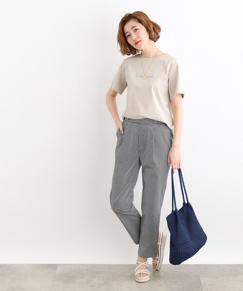 grove（グローブ）の「◆【嬉しい多機能】COTTON USA ロゴTシャツ（Tシャツ/カットソー・レディース・ライトブルー/ホワイト系5/ナチュラル/チャコールグレー/オフホワイト/ライトイエロー系・03/02/01/04/05）」の18枚目の写真