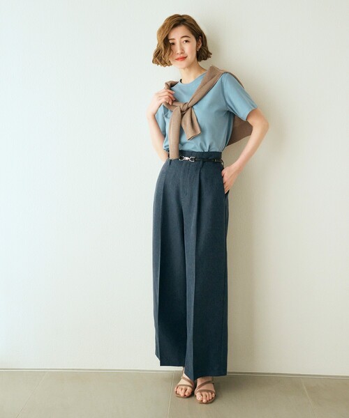 grove（グローブ）の「◆【嬉しい多機能】COTTON USA ロゴTシャツ（Tシャツ/カットソー・レディース・ライトブルー/ホワイト系5/ナチュラル/チャコールグレー/オフホワイト/ライトイエロー系・03/02/01/04/05）」の20枚目の写真