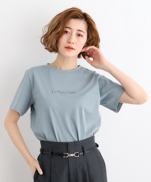 grove（グローブ）の「◆【嬉しい多機能】COTTON USA ロゴTシャツ（Tシャツ/カットソー・レディース・ライトブルー/ホワイト系5/ナチュラル/チャコールグレー/オフホワイト/ライトイエロー系・03/02/01/04/05）」の21枚目の写真