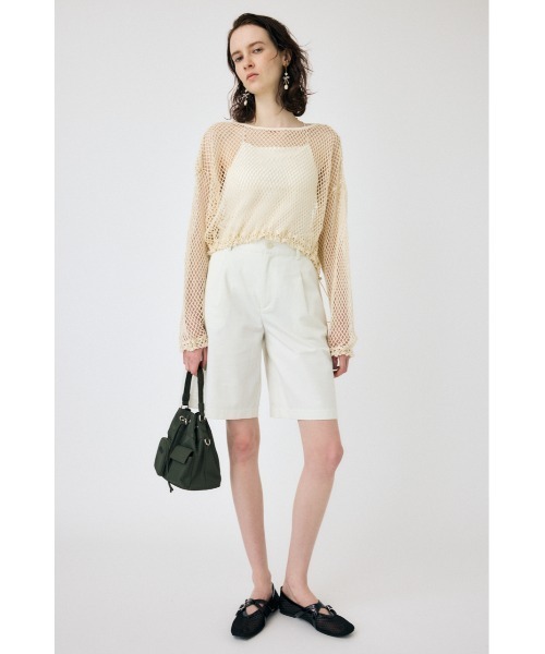 MOUSSY（マウジー）の「MESH CUT トップス（Tシャツ/カットソー・レディース・ライトピンク/ブラック/杢グレー/オフホワイト・FREE）」の17枚目の写真