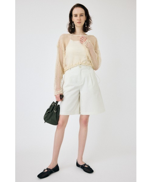 MOUSSY（マウジー）の「MESH CUT トップス（Tシャツ/カットソー・レディース・ライトピンク/ブラック/杢グレー/オフホワイト・FREE）」の18枚目の写真