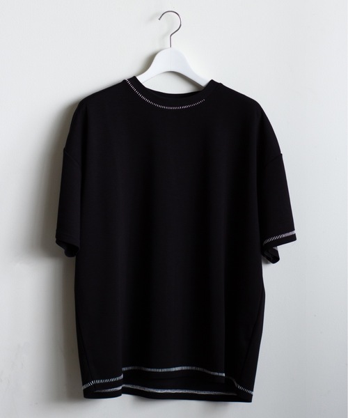 COMMON WARE(コモンウェアー)の「COMMONWARE:ダンボールニットステッチングクルーTEE(Tシャツ/カットソー・メンズ・サックスブルー/ブラック/ホワイト・XL/L/M)」の14枚目の写真