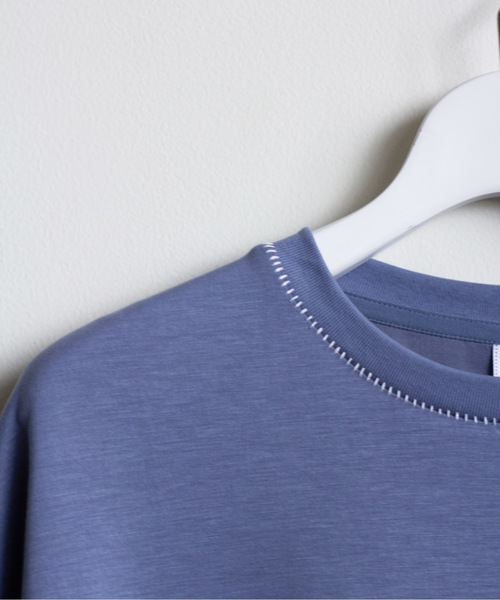 COMMON WARE(コモンウェアー)の「COMMONWARE:ダンボールニットステッチングクルーTEE(Tシャツ/カットソー・メンズ・サックスブルー/ブラック/ホワイト・XL/L/M)」の21枚目の写真
