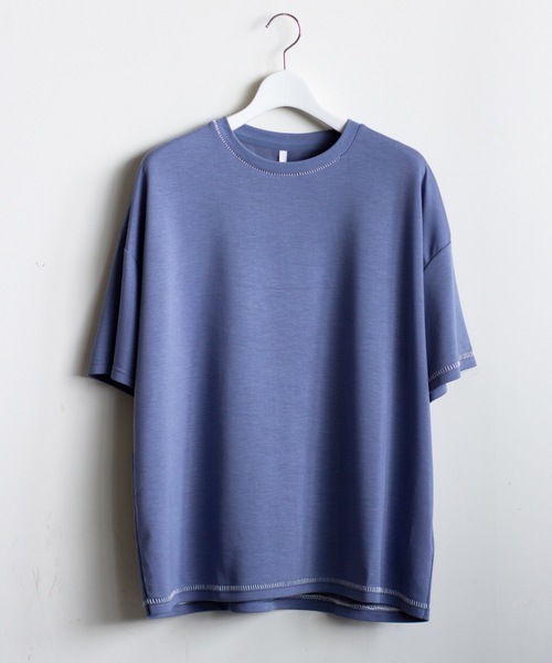 COMMON WARE(コモンウェアー)の「COMMONWARE:ダンボールニットステッチングクルーTEE(Tシャツ/カットソー・メンズ・サックスブルー/ブラック/ホワイト・XL/L/M)」の13枚目の写真
