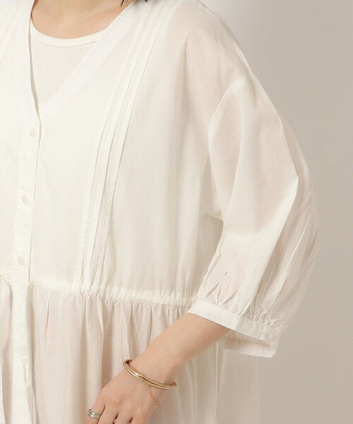 洗える/インド綿100％】さらりと着こなす 裾刺繍ワンピース