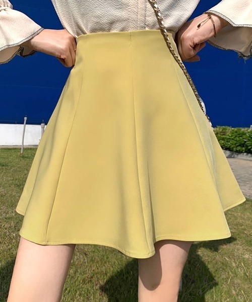REMUR(レミュール)の「ミニフレアスカート インナーパンツ付き(スカート・レディース・モカ/イエロー/ピンク/ブラック/ホワイト・S/M/L)」の2枚目の写真