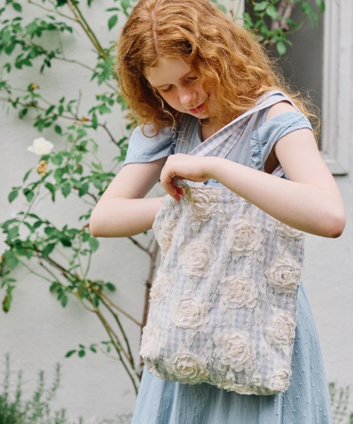 idem（イデム）の「lace rose check bag/レースチェックトートバッグ（トートバッグ・レディース・パープル/ブルー・FREE）」の11枚目の写真