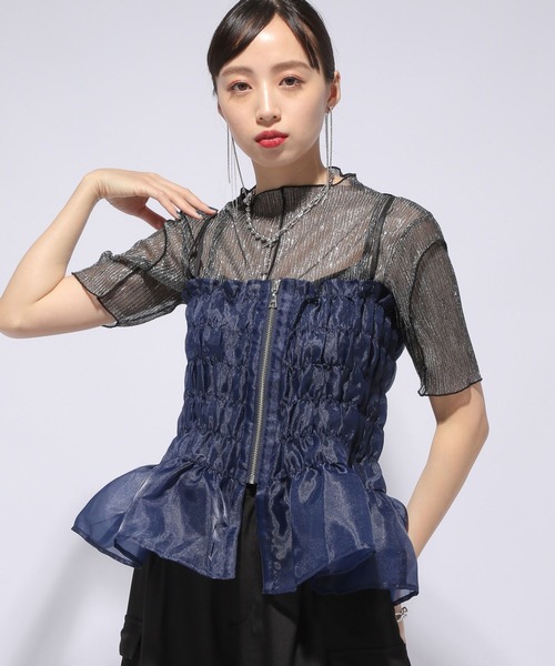 HARE（ハレ）の「チュールビスチェ(HARE)（ベスト・レディース・ネイビー/ブラック・FREE）」の2枚目の写真