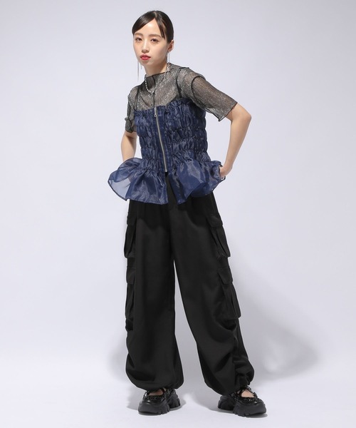 HARE（ハレ）の「チュールビスチェ(HARE)（ベスト・レディース・ネイビー/ブラック・FREE）」の5枚目の写真