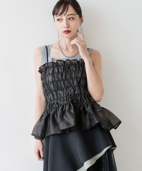 HARE（ハレ）の「チュールビスチェ(HARE)（ベスト・レディース・ネイビー/ブラック・FREE）」の7枚目の写真