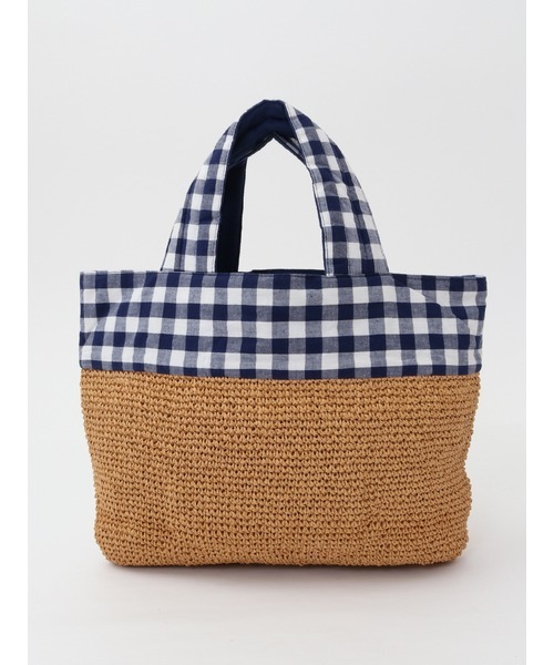 PINK HOUSE（ピンクハウス）の「ブロックチェック使いペーパーヤーントートバッグ（トートバッグ・レディース・ブラック系その他/ブルー系その他/レッド系その他・フリー）」の8枚目の写真