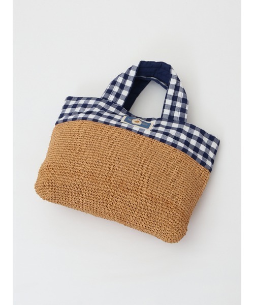 PINK HOUSE（ピンクハウス）の「ブロックチェック使いペーパーヤーントートバッグ（トートバッグ・レディース・ブラック系その他/ブルー系その他/レッド系その他・フリー）」の12枚目の写真