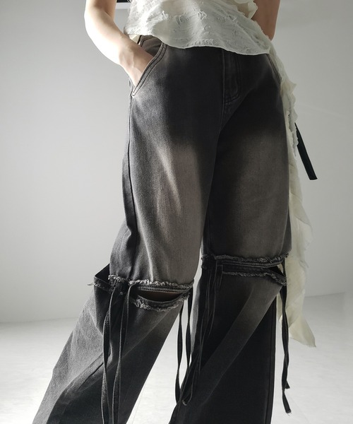 me+em select(ミームセレクト)の「※※【 4size / 2color 】カットアウトストラップヴィンテージルーズデニム / cutout strap vintage loose denim(デニムパンツ・レディース・ブルー/ブラック・SMALL/MEDIUM/LARGE/X-LARGE)」の13枚目の写真