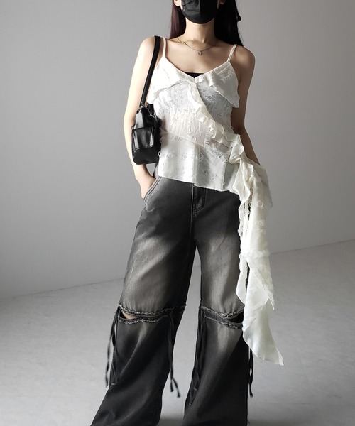 me+em select(ミームセレクト)の「※※【 4size / 2color 】カットアウトストラップヴィンテージルーズデニム / cutout strap vintage loose denim(デニムパンツ・レディース・ブルー/ブラック・SMALL/MEDIUM/LARGE/X-LARGE)」の16枚目の写真