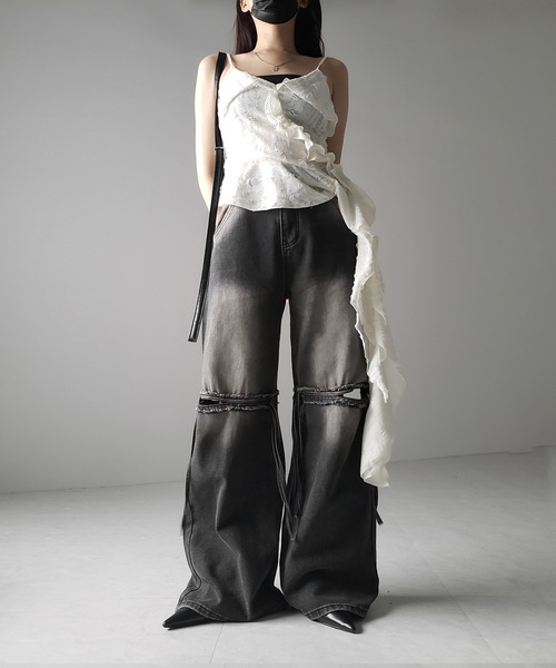 me+em select(ミームセレクト)の「※※【 4size / 2color 】カットアウトストラップヴィンテージルーズデニム / cutout strap vintage loose denim(デニムパンツ・レディース・ブルー/ブラック・SMALL/MEDIUM/LARGE/X-LARGE)」の17枚目の写真