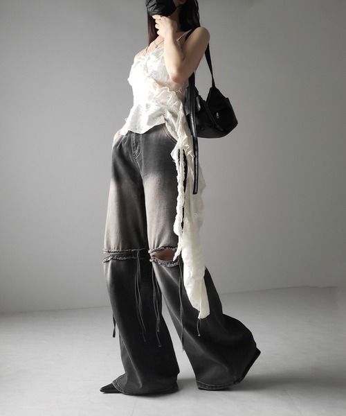 me+em select(ミームセレクト)の「※※【 4size / 2color 】カットアウトストラップヴィンテージルーズデニム / cutout strap vintage loose denim(デニムパンツ・レディース・ブルー/ブラック・SMALL/MEDIUM/LARGE/X-LARGE)」の19枚目の写真