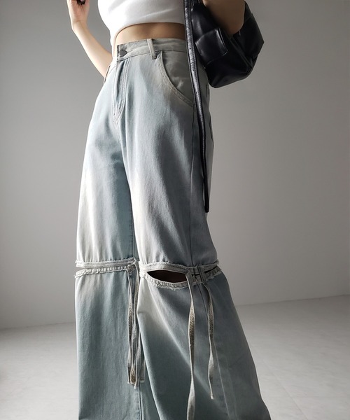 me+em select(ミームセレクト)の「※※【 4size / 2color 】カットアウトストラップヴィンテージルーズデニム / cutout strap vintage loose denim(デニムパンツ・レディース・ブルー/ブラック・SMALL/MEDIUM/LARGE/X-LARGE)」の20枚目の写真