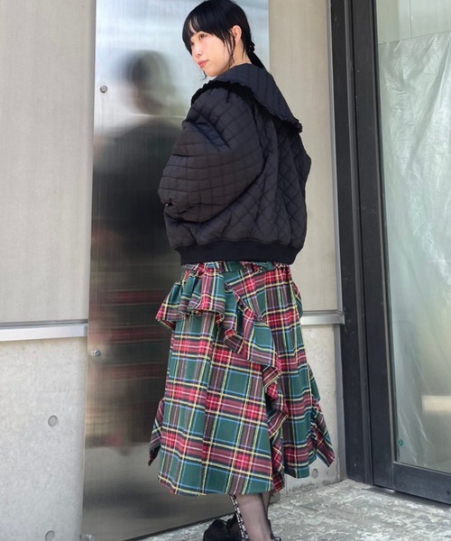 Candy Stripper（キャンディストリッパー）の「BIG COLLAR QUILTING ジャケット（その他アウター・レディース・オフホワイト/ブラック/カーキ・2）」の14枚目の写真