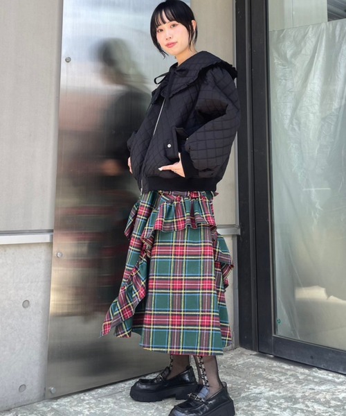 Candy Stripper（キャンディストリッパー）の「BIG COLLAR QUILTING ジャケット（その他アウター・レディース・オフホワイト/ブラック/カーキ・2）」の13枚目の写真