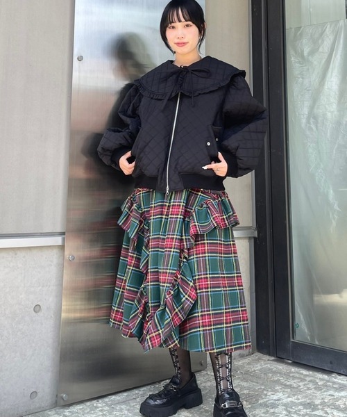 Candy Stripper（キャンディストリッパー）の「BIG COLLAR QUILTING ジャケット（その他アウター・レディース・オフホワイト/ブラック/カーキ・2）」の12枚目の写真