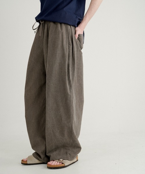 WV PROJECT（ダブリューブイプロジェクト）の「【WV PROJECT】Turn dyeing like linen banding pants / JNLP7717（その他パンツ・メンズ・オフホワイト/チャコール/ブラック/ベージュ/パープル/ブラウン・M/LL/L）」の4枚目の写真