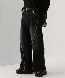 HARE | ウェーブフリンジデニムパンツ(HARE)(デニムパンツ)