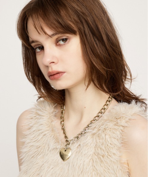 SLY(スライ)の「BOLD CHAIN HEART NECKLACE ボールド チェーン ハート ネックレス(ネックレス・レディース・ゴールド/シルバー・FREE)」の1枚目の写真