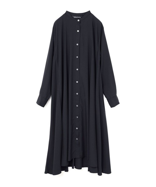 mizuiro ind T/Rスタンドカラーフレアワンピース（ワンピース）｜mizuiroind（ミズイロインド）