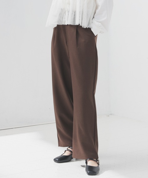 Honeys（ハニーズ）の「ストレートパンツ（股下６４ｃｍ）（その他パンツ・レディース・ブラウン/杢グレー/チャコールグレー/ブラック・SS/S/M/L/LL）」の4枚目の写真