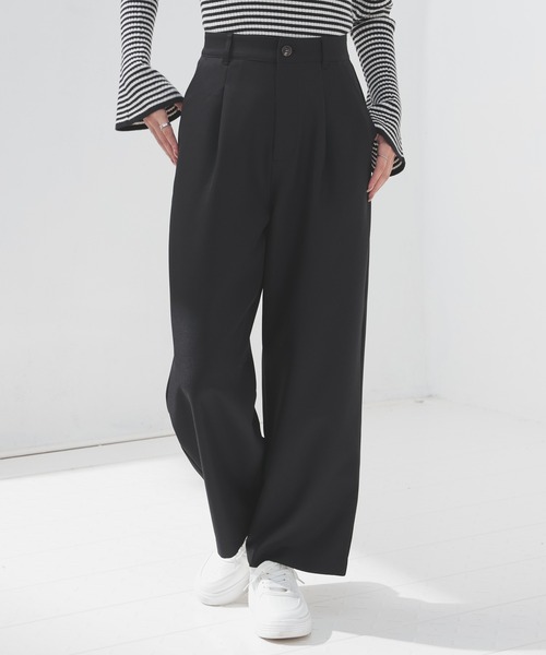 Honeys（ハニーズ）の「ストレートパンツ（股下６４ｃｍ）（その他パンツ・レディース・ブラウン/杢グレー/チャコールグレー/ブラック・SS/S/M/L/LL）」の2枚目の写真