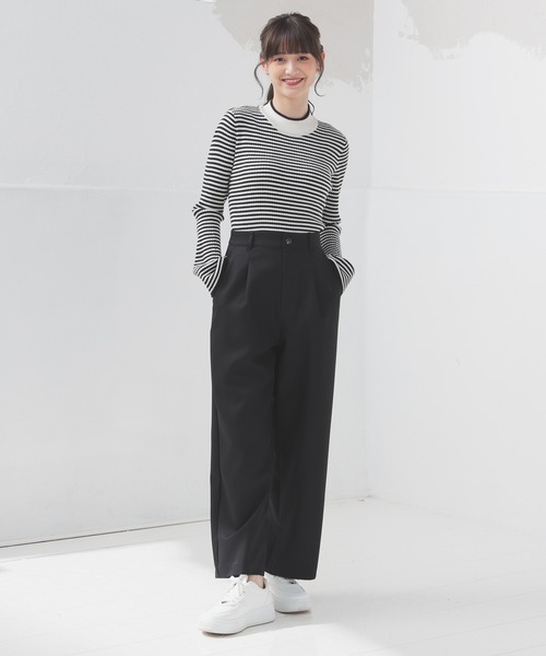 Honeys（ハニーズ）の「ストレートパンツ（股下６４ｃｍ）（その他パンツ・レディース・ブラウン/杢グレー/チャコールグレー/ブラック・SS/S/M/L/LL）」の11枚目の写真