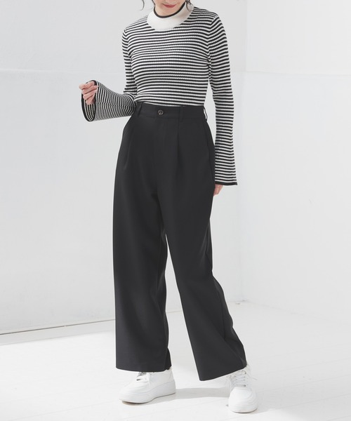 Honeys（ハニーズ）の「ストレートパンツ（股下６４ｃｍ）（その他パンツ・レディース・ブラウン/杢グレー/チャコールグレー/ブラック・SS/S/M/L/LL）」の12枚目の写真