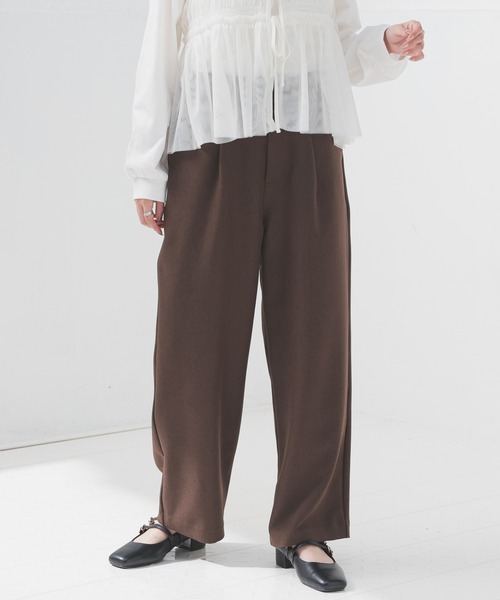 Honeys（ハニーズ）の「ストレートパンツ（股下６４ｃｍ）（その他パンツ・レディース・ブラウン/杢グレー/チャコールグレー/ブラック・SS/S/M/L/LL）」の19枚目の写真