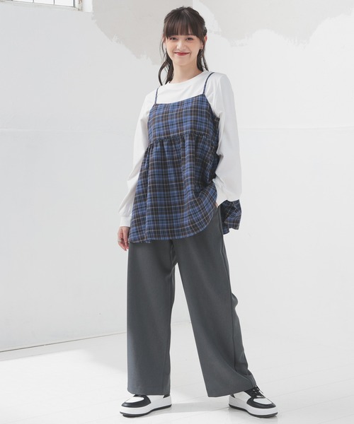 Honeys（ハニーズ）の「ストレートパンツ（股下６４ｃｍ）（その他パンツ・レディース・ブラウン/杢グレー/チャコールグレー/ブラック・SS/S/M/L/LL）」の20枚目の写真