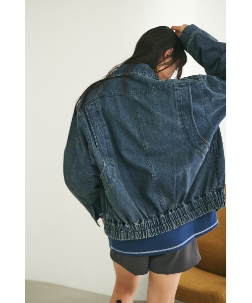 MIEL CRISHUNANT（ミエルクリシュナ）の「【ユニセックス】ヴィンテージライクデニムブルゾン（ブルゾン・レディース・ライトブラック/ブルー/ライトブルー・FREE）」の7枚目の写真