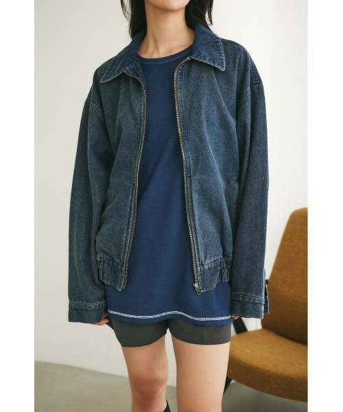 MIEL CRISHUNANT（ミエルクリシュナ）の「【ユニセックス】ヴィンテージライクデニムブルゾン（ブルゾン・レディース・ライトブラック/ブルー/ライトブルー・FREE）」の10枚目の写真